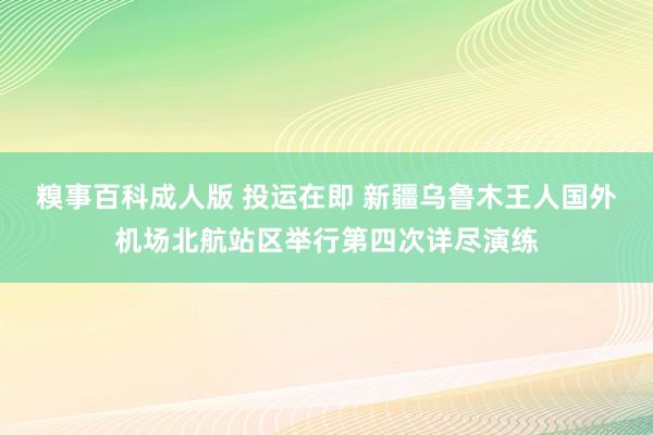 糗事百科成人版 投运在即 新疆乌鲁木王人国外机场北航站区举行第四次详尽演练
