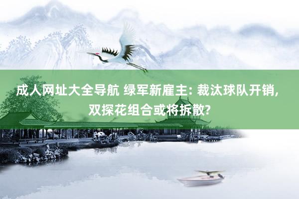 成人网址大全导航 绿军新雇主: 裁汰球队开销, 双探花组合或将拆散?
