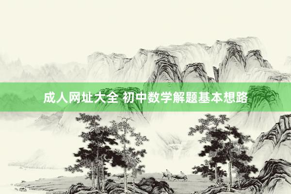 成人网址大全 初中数学解题基本想路