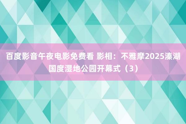 百度影音午夜电影免费看 影相：不雅摩2025溱湖国度湿地公园开幕式（3）